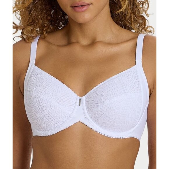 🆕CHANTELLE Daily Support Full Non-Padded Underwire Bra 34DD White #915MU - Picture 5 of 11